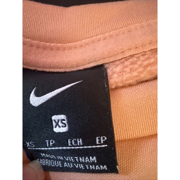 Nike Sweatshirt Womens XS Peach Therma Fit Side Zip Oversized Pullover Swoosh - Picture 3 of 8